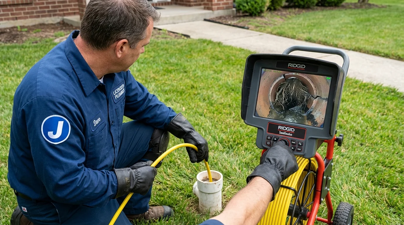 Sewer camera inspection being performed by Johns Plumbing LLC in Annandale